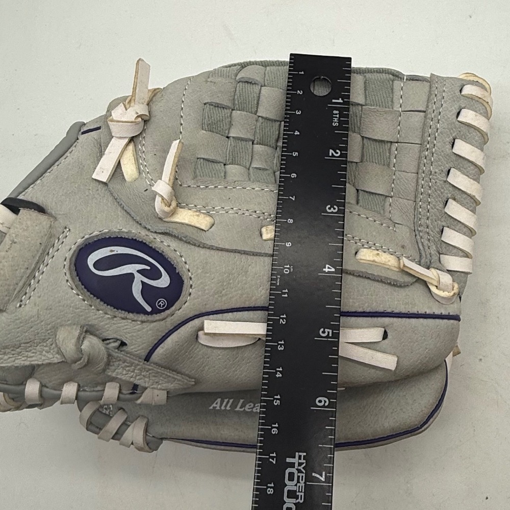 Rawlings Sure Catch 12 Inch Softball Glove Gray Purple Leather Basket-Web - Picture 2 of 16